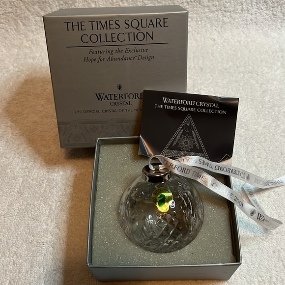 Vintage Waterford Crystal, Times Square Hope for Abundance Ball Ornament, 2001 - Picture 1 of 10